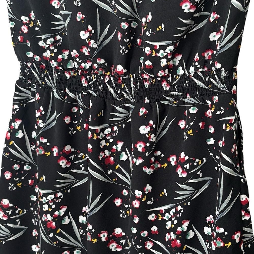Molly Bracken Black Floral Dress Shawl Collar Wrap-style Bodice | XS | Pockets! - Picture 7 of 10